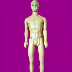 Vintage Mattel Ken Doll Blonde Hair Blue Eyes Nude 1968 Body 1983 Head